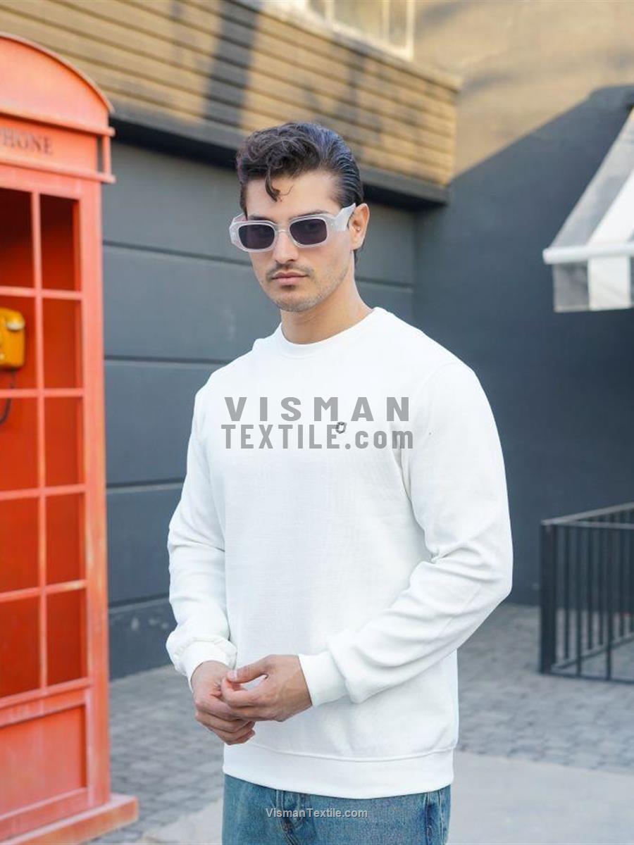 یقه گرد ژاکارد بیسکوییتی